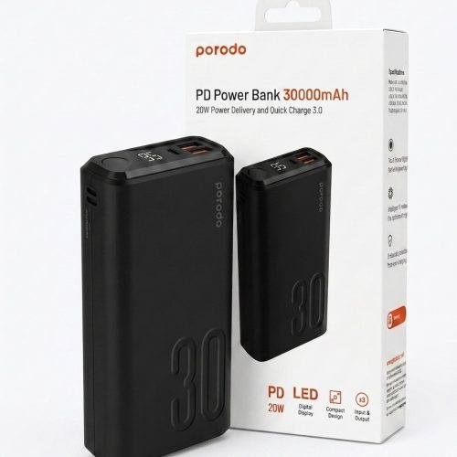 پاوربانک فست شارژ 30000 میلی‌آمپر ساعتی پرودو (porodo)