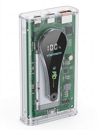 پاوربانک شفاف 10000mAh و شارژ سریع VDENMENV مدل DP28