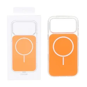 قاب پشت رنگی دور ژله ای با قابلیت شارژ MagSafe مدل Apple iPhone 12 Pro Max - نارنجی (پک دار)