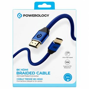 کابل HDMI پاورولوژی (Powerology) مدل PWHDC2M بافته شده – طول 2 متر (8K)