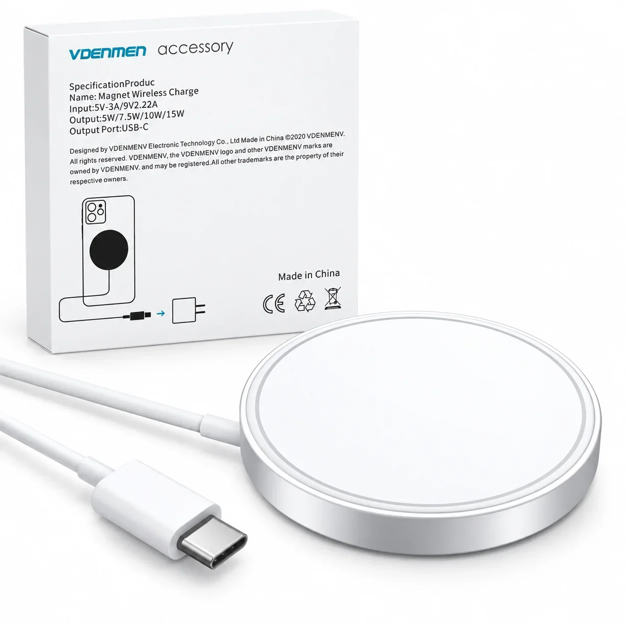 شارژر وایرلس مغناطیسی ویدنمو (VDENMENV) مدل DW02