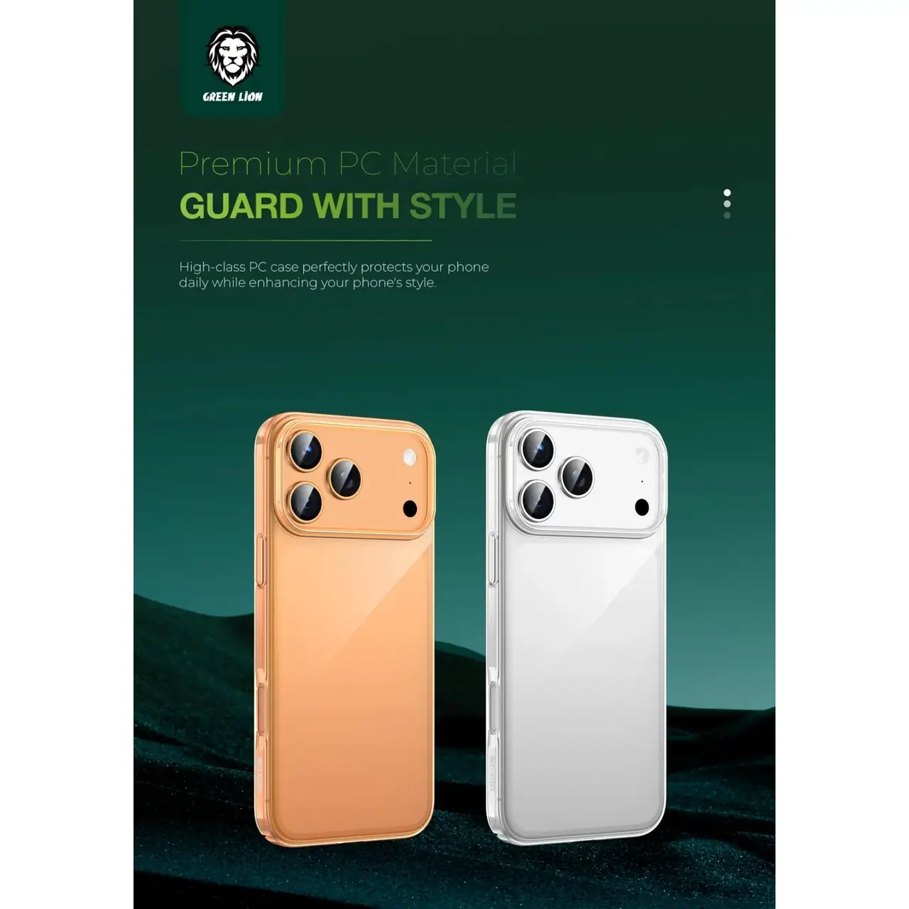قاب اورجینال Green Lion شفاف Delgado Pc Case مدل Apple iPhone 17 Pro / iPhone 18 Pro - نارنجی (پک دار) - تصویر 2